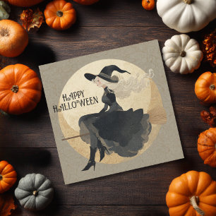 Vintage Salem Hexe Gothic Gruseliger Halloween Karte