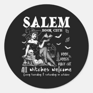Vintage-Salem-Hexen-Lesebücher Halloween Gruselig Runder Aufkleber