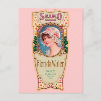 Vintage Salko Florida Water Parfüm Etikett Postkarte