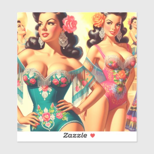 Vintage Salsa-Buttone Aufkleber (Blatt)