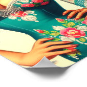Vintage Salsa-Buttone Poster (Ecke)