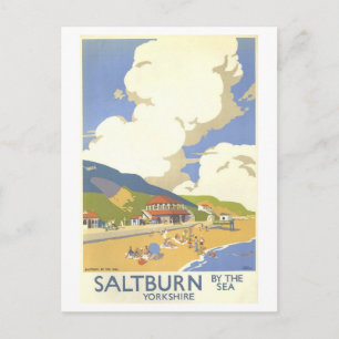 Vintage Saltburn am Meer England Reiseplakat Postkarte