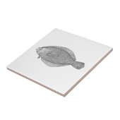 Vintage Salzwasserfische (Sommer-Scholle) Fliese (Seite)