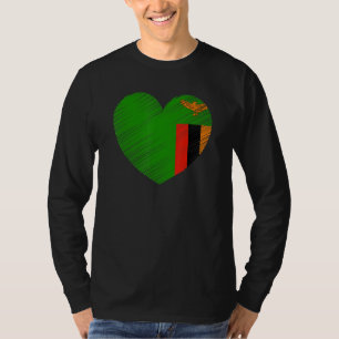 Vintage Sambia Sambischer Flagge Stolz Unterstütze T-Shirt