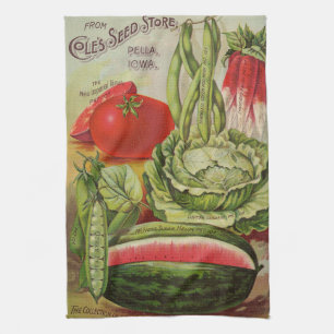 Vintage-Samenkatalog, Cole's, Gemüse-Teetuch Geschirrtuch