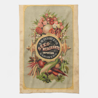 Vintage-Samenkatalog DM Ferry Merchants Tea Towel Geschirrtuch