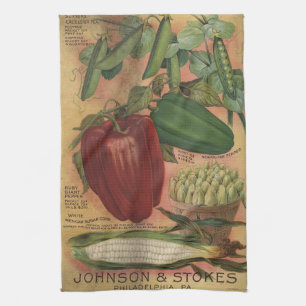 Vintage-Samenkatalog Johnson & Stokes Teetuch    Geschirrtuch