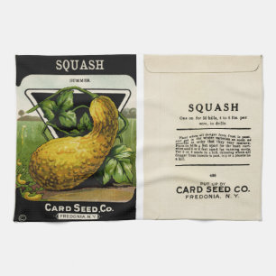 Vintage-Samenpaket-Anleitung Kürbis Teetuch Geschirrtuch