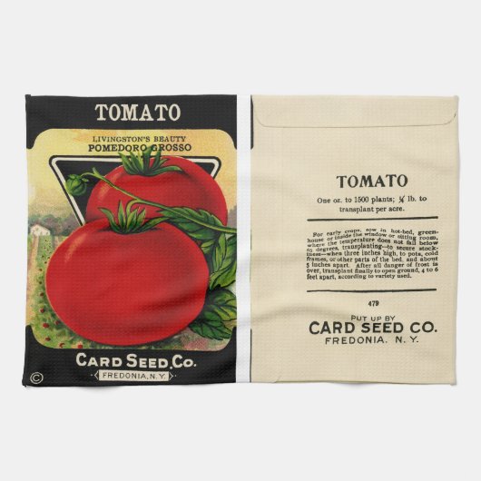 Vintage-Samenpaket, Card Seed Co., Teetuch Geschirrtuch (Horizontal)
