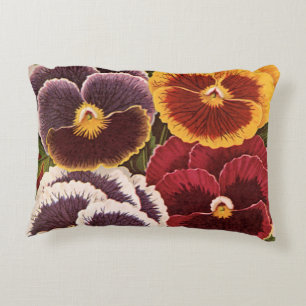 Vintage-Samenpaket-Etiketten, Garten-Stiefmütterch Dekokissen