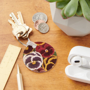 Vintage-Samenpaket-Etiketten, Garten-Stiefmütterch Schlüsselanhänger