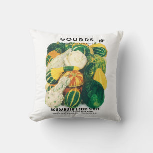 Vintage-Samenpaket-Kunst, gemischte Kürbisse Kissen