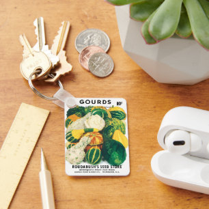 Vintage-Samenpaket-Kunst, gemischte Kürbisse Schlüsselanhänger