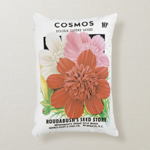 Vintage-Samenpaket-Kunst, Kosmos-Gartenblumen Dekokissen