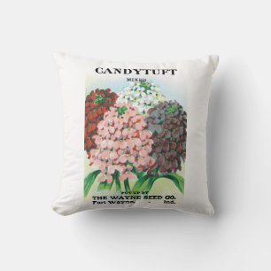 Vintage-Samenpaket-Kunst, Schleifenblumen-Gartenbl Kissen