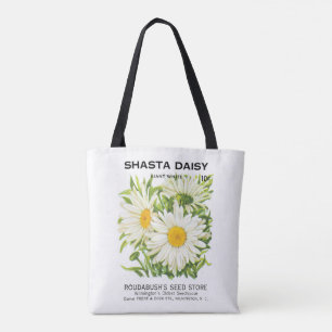 Vintage-Samenpaket-Kunst, Shasta-Gänseblümchen-Blu Tasche