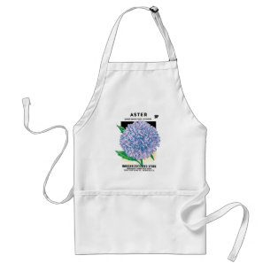 Vintage-Samenpaket-Kunst, violette Aster-Blumen Schürze