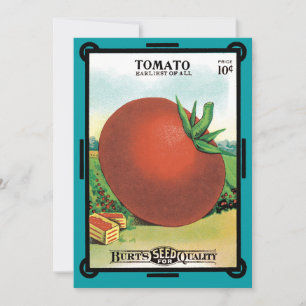 Vintage-Samenpaket-Label-Kunst, Burt's Seed Tomate