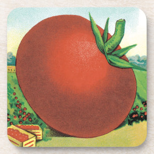 Vintage-Samenpaket-Label-Kunst, Burt's Seed Tomato Getränkeuntersetzer