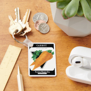 Vintage-Samenpaket-Label-Kunst, Danvers Karotten Schlüsselanhänger