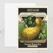 Vintage-Samenpaket-Label-Kunst Gelber Sommersquash (Vorne/Hinten)