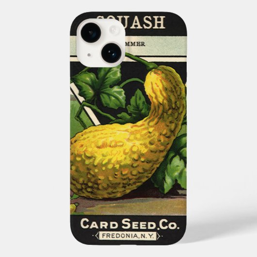 Vintage-Samenpaket-Label-Kunst Gelber Sommersquash Case-Mate iPhone Hülle (Rückseite)