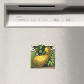 Vintage-Samenpaket-Label-Kunst Gelber Sommersquash Magnet (In Situ (Geschirrspüler))