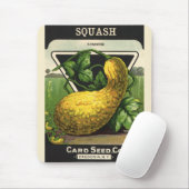 Vintage-Samenpaket-Label-Kunst Gelber Sommersquash Mousepad (Mit Mouse)