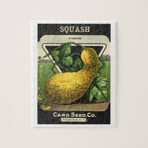 Vintage-Samenpaket-Label-Kunst Gelber Sommersquash Puzzle