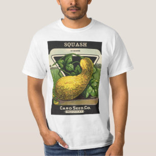 Vintage-Samenpaket-Label-Kunst Gelber Sommersquash T-Shirt