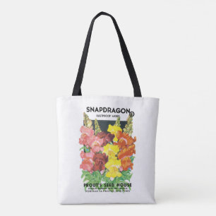 Vintage-Samenpaket-Label-Kunst, Löwenmäulchen-Blum Tasche