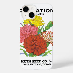 Vintage-Samenpaket-Label-Kunst, Nelkenblumen Case-Mate iPhone Hülle