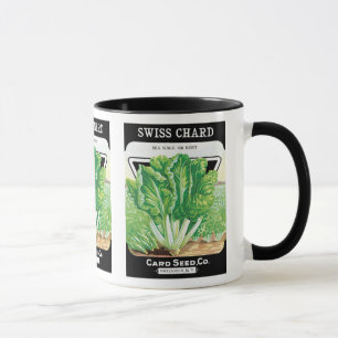 Vintage-Samenpaket-Label-Kunst, Schweizer Mangold- Tasse