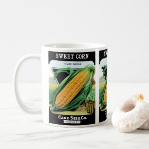 Vintage-Samenpaket-Label-Kunst, Süßer Gelber Mais Kaffeetasse