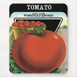 Vintage-Samenpaket-Label-Kunst, Tomate Pomodoro Mousepad