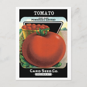 Vintage-Samenpaket-Label-Kunst, Tomate Pomodoro Postkarte
