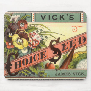 Vintage-Samenpaket-Label-Kunst, Vick's Choice Seed Mousepad