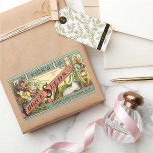 Vintage-Samenpaket-Label-Kunst, Vick's Choice Seed Rechteckiger Aufkleber