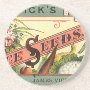 Vintage-Samenpaket-Label-Kunst, Vick's Choice Seed Sandstein Untersetzer
