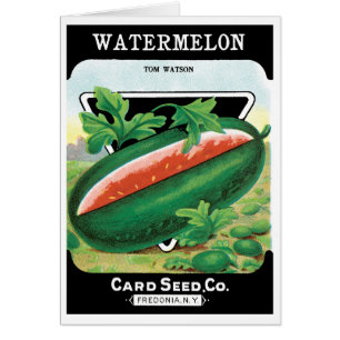 Vintage-Samenpaket-Label-Kunst, Wassermelonen Obst