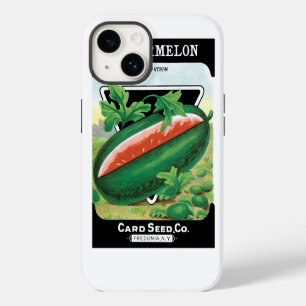 Vintage-Samenpaket-Label-Kunst, Wassermelonen Obst iPhone 14 Hülle