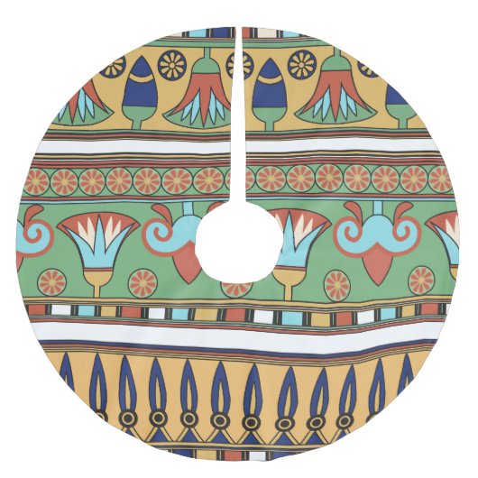 Vintage Sammlung ägyptischer Ornamente Polyester Weihnachtsbaumdecke (Vorderseite)