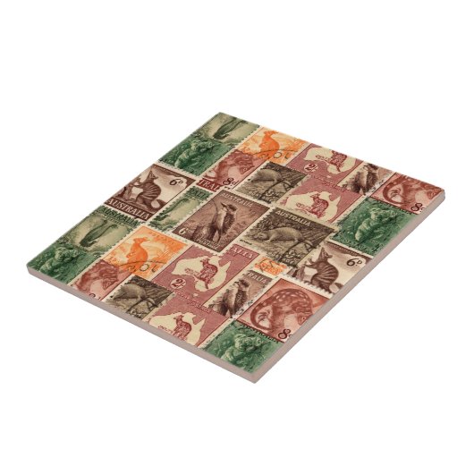 Vintage Sammlung australischer Briefmarke Fliese (Seite)