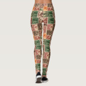 Vintage Sammlung australischer Briefmarke Leggings (Rückseite)