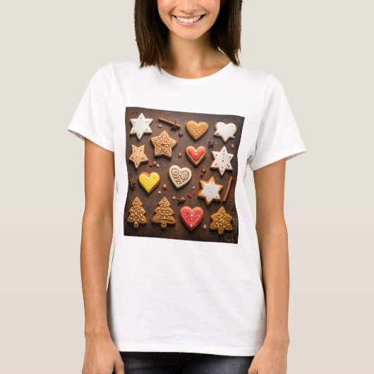 Vintage-Sammlung von Lebkuchenplätzchen T-Shirt (Vorderseite)