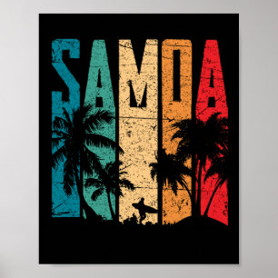 Vintage Samoa Strand Sonnenuntergang Samoanisch Poster