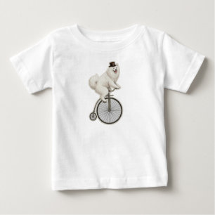Vintage Samojede auf einem Hochrad Baby T-shirt