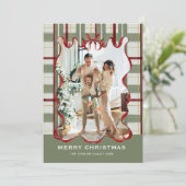 Vintage Samt Weihnachten Roter Bogen Coquette 5 Fo (Stehend Vorderseite)