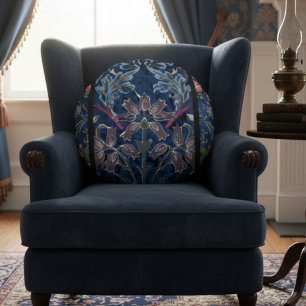 Vintage-Samtblüten: Gotisch inspirierte Eleganz Rundes Kissen
