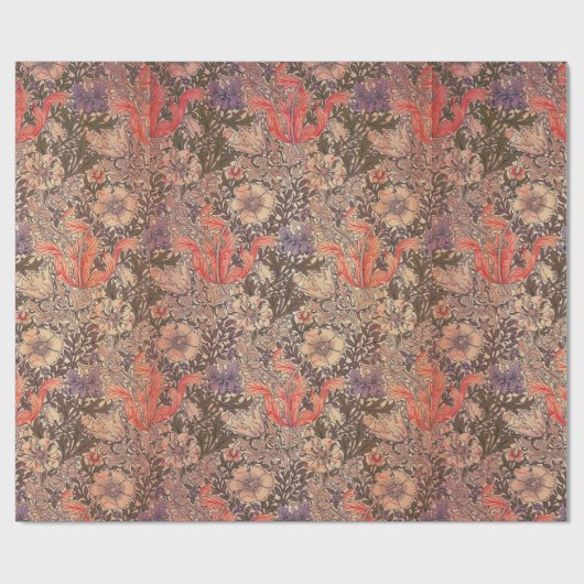 Vintage samtene Blumendrucke Geschenkpapier (Flach)